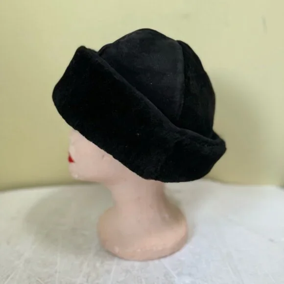 Vintage Shearling Bucket Rimmed Hat Sheepskin Fur Cozy Warm Leather Custom Fur - Picture 9 of 13